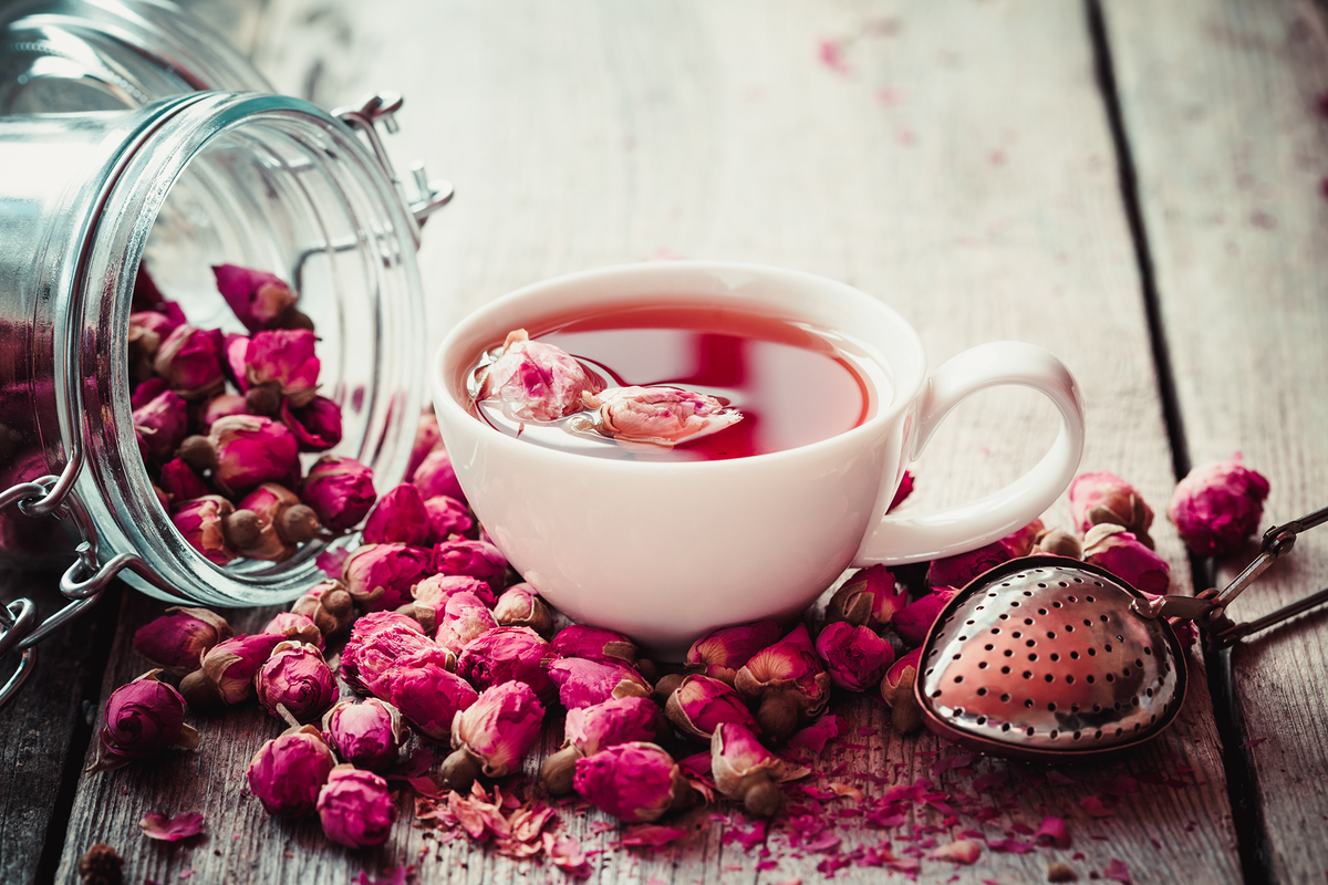 Paquete de bolas de té de flores saludables de capullos de rosa, peonía y jazmín